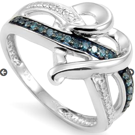 two-tone heart shaped diamond ring; Valentine's Day or promise ring