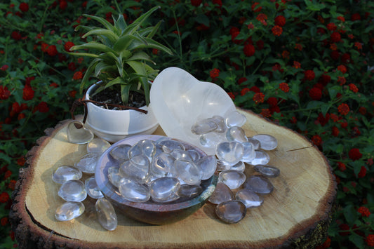 Clear Quartz amplifies intentions; powerful protection stone