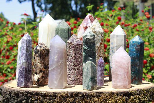 various sizes crystal towers