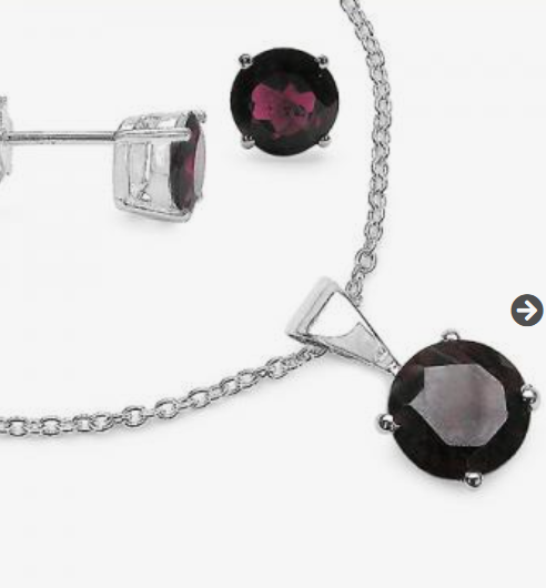 Gem SET Fine Jewelry - Garnet Red 18 Inch Necklace and Earring Set