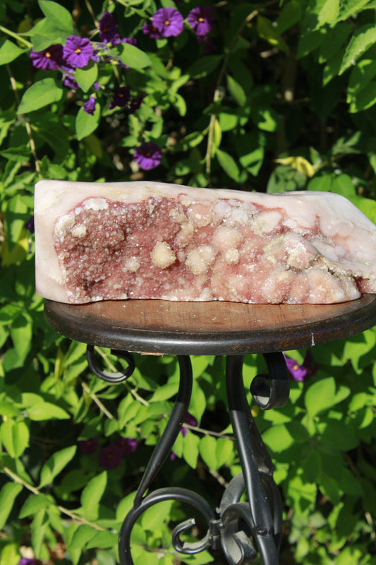 Pink Amethyst Druzy associated with love, hope, peace and happiness