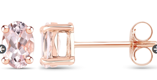 Morganite earrings; works with heart chakra