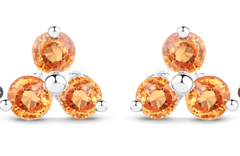 September sapphire birthstone jewelry; Orange Sapphire balances the sacral chakra