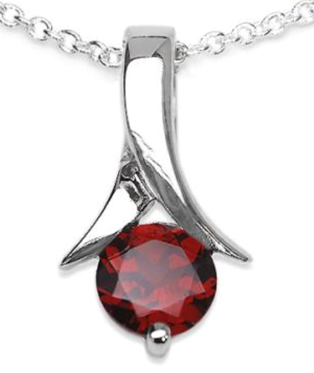 Garnet necklace; January birthstone jewelry