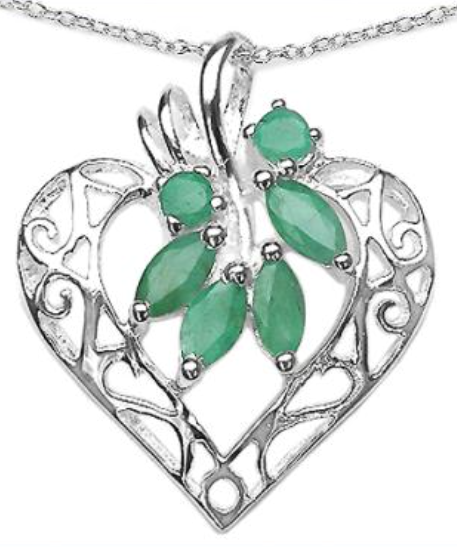 May birthstone necklace; emerald fine jewelry