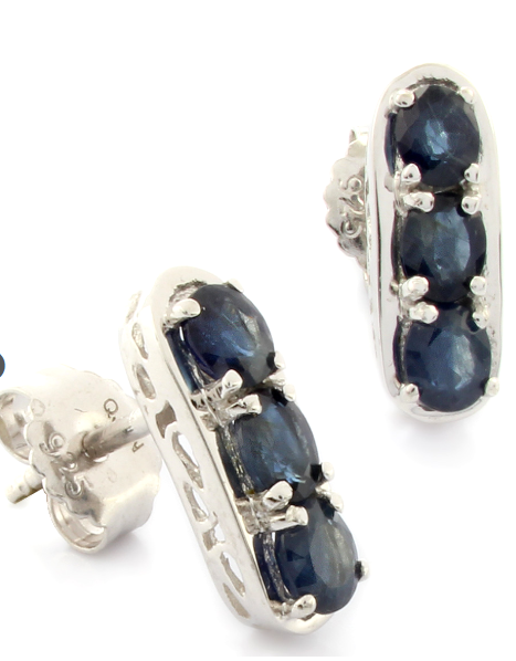 September birthstone gem jewelry; Sapphire earrings