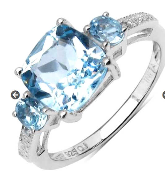 December birthstone blue topaz crystal; said to promote communication and honesty
