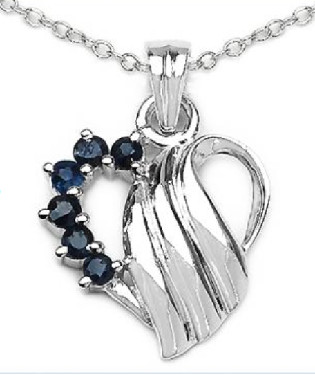 heart shaped sapphire necklace; sapphire fine jewelry