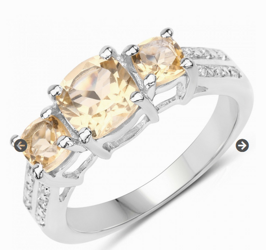 Citrine and topaz ring; November birthstone