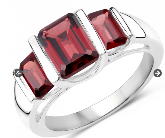 Garnet ring represents a powerful energizing stone; January birthstone