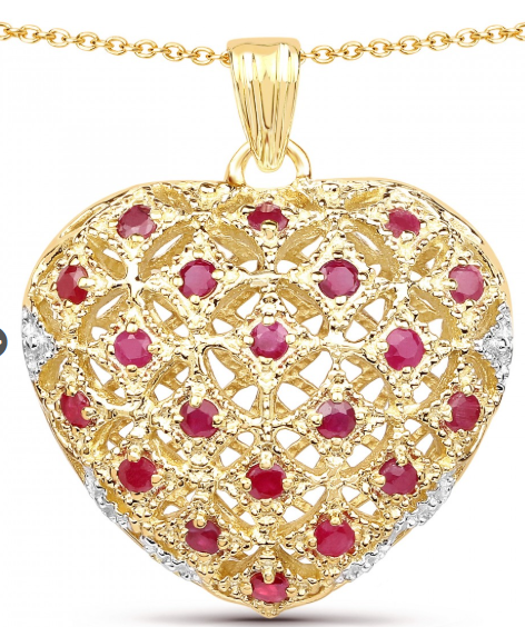 ruby gem necklace; July birthstone ruby necklace