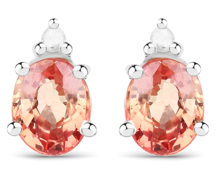 September birthstone crystal jewelry; orange sapphire said to be used as a healing stone