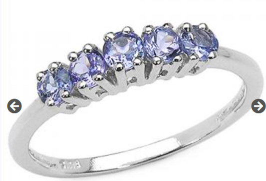 December birthstone Tanzanite ring; known to link all chakra points in the body