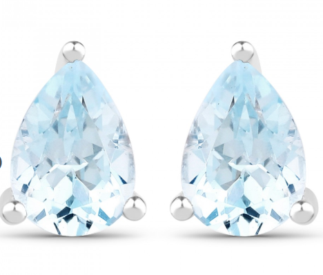 December crystal birthstone jewelry; Blue Topaz believed to alleviate anxiety and stress