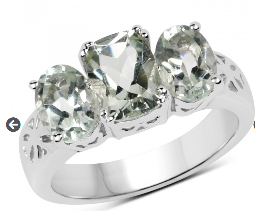 Green Amethyst ring; February birthstone