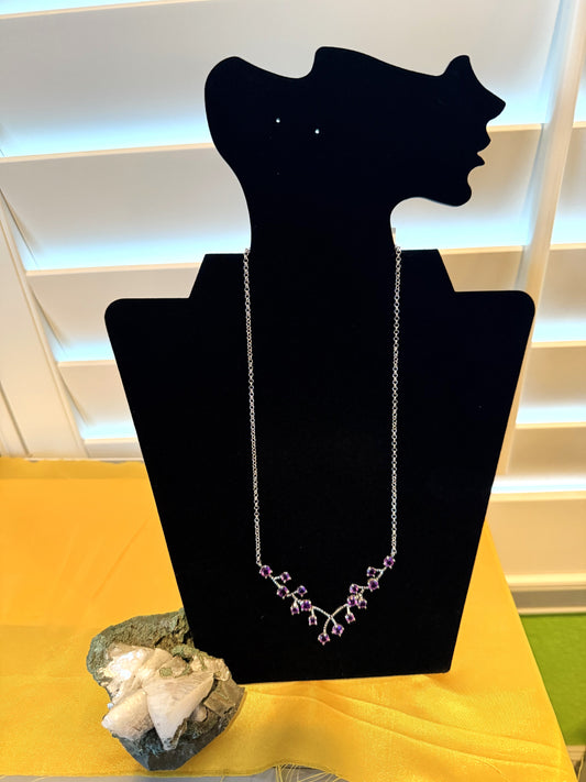 Amethyst necklace; February birthstone jewelry