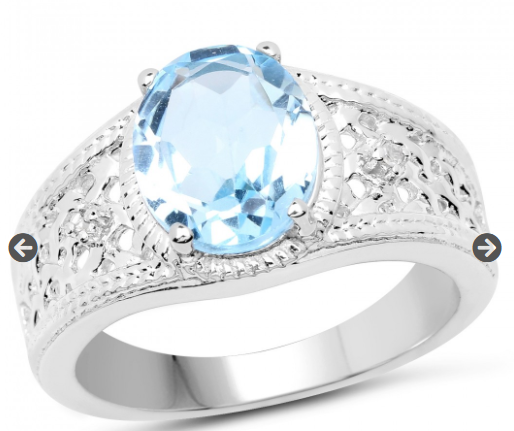 blue topaz December birthstone said to promote happiness; white topaz said to aid in manifestation