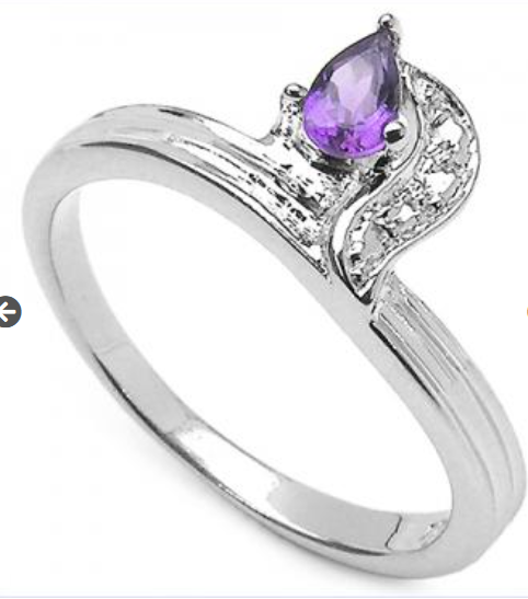 amethyst pear shape represents two worlds; old and new the past and the future
