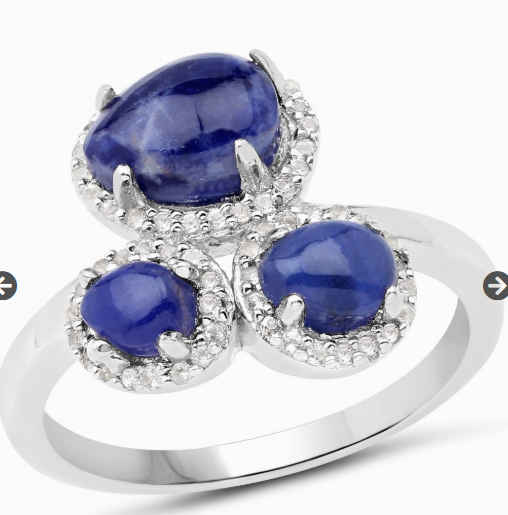 Blue Quartz said to bring happiness and awareness; blue ring