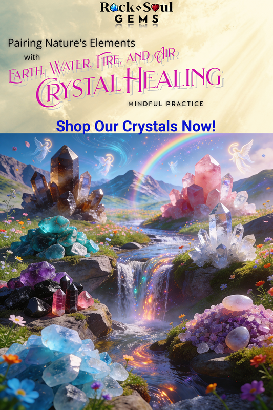 Full list of Nature’s Four Elements paired with Crystals known for their Healing Benefits