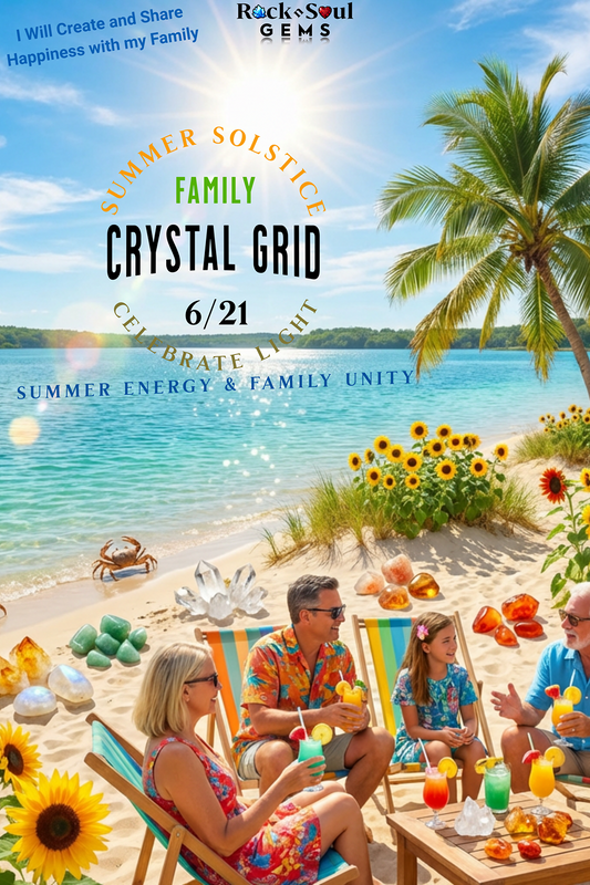 Crystals for family harmony, Summer Solstice crystal energy