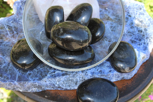 palm stone - Black Tourmaline - large