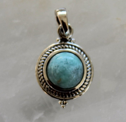 Pendant - Larimar - sterling silver