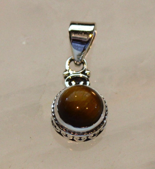 Pendant - Tiger Eye Pendant - sterling silver