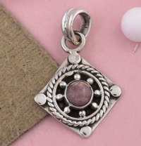 Pendant - Rhodochrosite - sterling silver