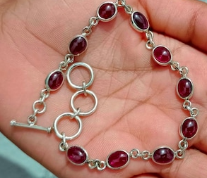 Bracelet - Garnet - sterling silver