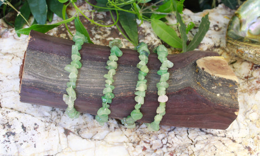 Bracelet -Fluorite Crystal Stone - chip bracelet