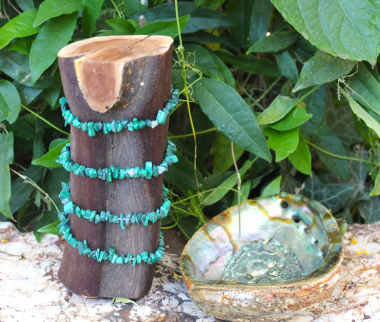 Bracelet - Malachite Crystal Stone - chip bracelet