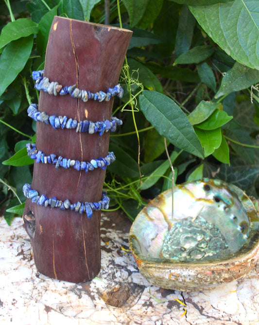 Bracelet - Sodalite Crystal Stone - chip bracelet