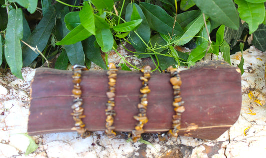 Bracelet - Tiger's Eye Crystal Stone - chip bracelet