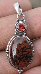 Pendant - Mahogany Obsidian - sterling silver