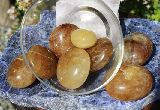 palm stone - Golden Healer Quartz - large